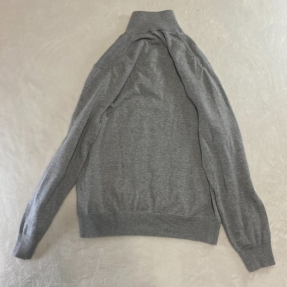 Jos A Bank Sweater Gray Traveler Pima Cotton 1/4 Zip Mock Neck Men’s Small - Picture 5 of 8